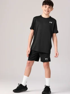 Noir - Short Under Armour Challenger en maille