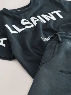 Noir - smALLSAINTS Biggy ensemble t-shirt et short en molleton oversize