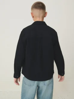 Noir - Surchemise brossée (3-16ans)