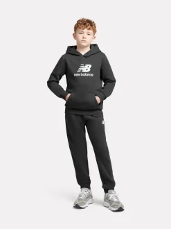 Noir - Survêtement New Balance brossé à dos empilé à logo