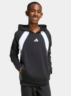 Noir - Sweat à capuche adidas color block