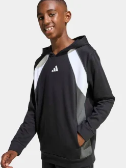 Noir - Sweat à capuche adidas color block