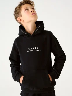 Noir - Sweat à capuche Baker by Ted Baker épais à enfiler