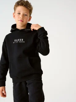 Noir - Sweat à capuche Baker by Ted Baker épais à enfiler