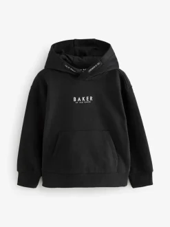 Noir - Sweat à capuche Baker by Ted Baker épais à enfiler