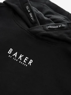 Noir - Sweat à capuche Baker by Ted Baker épais à enfiler