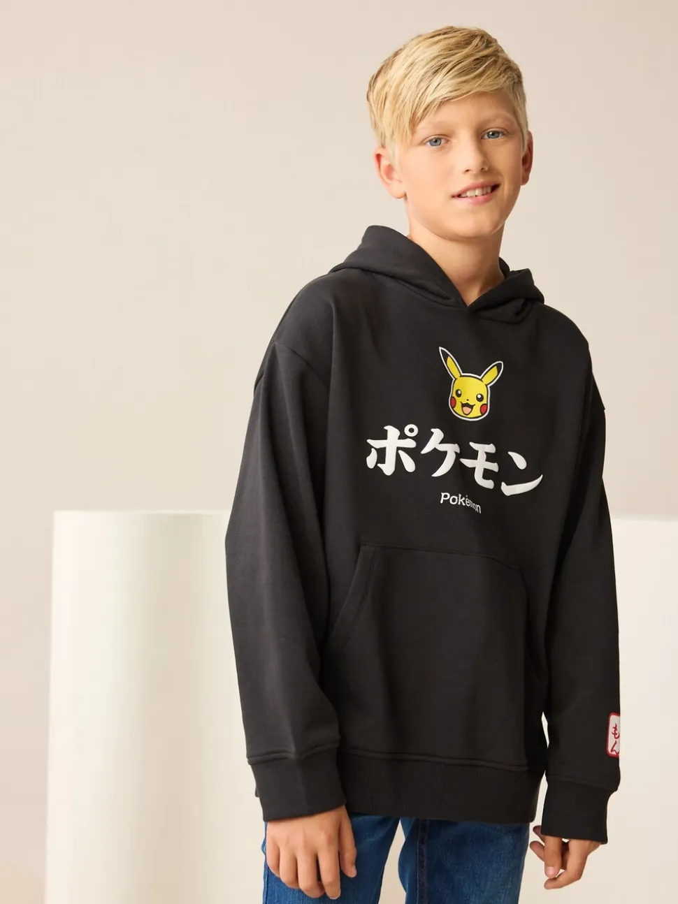 Noir - Sweat à capuche graphique Pokemon (4-16ans)