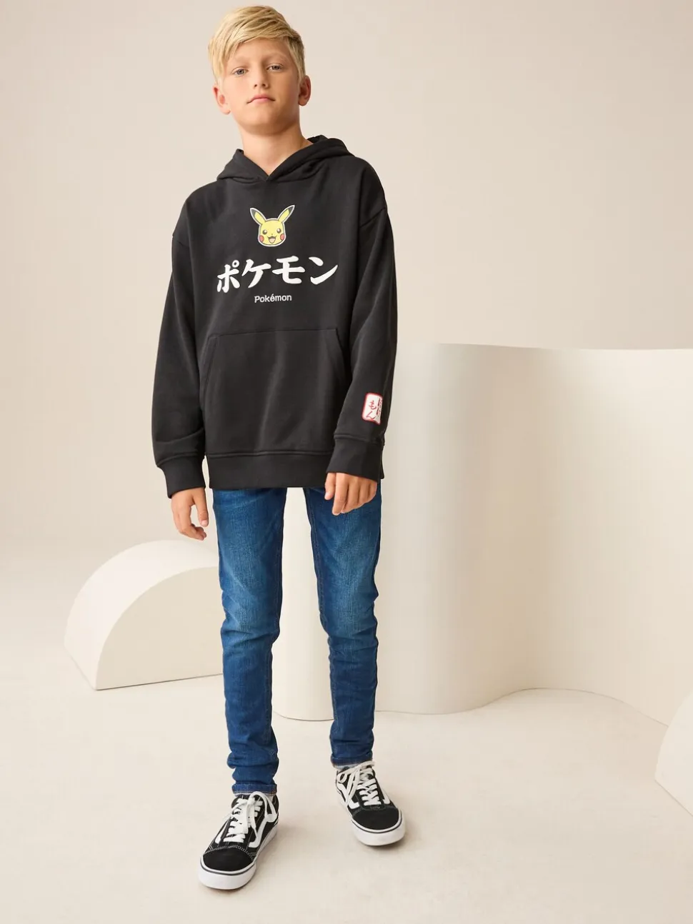 Noir - Sweat à capuche graphique Pokemon (4-16ans)