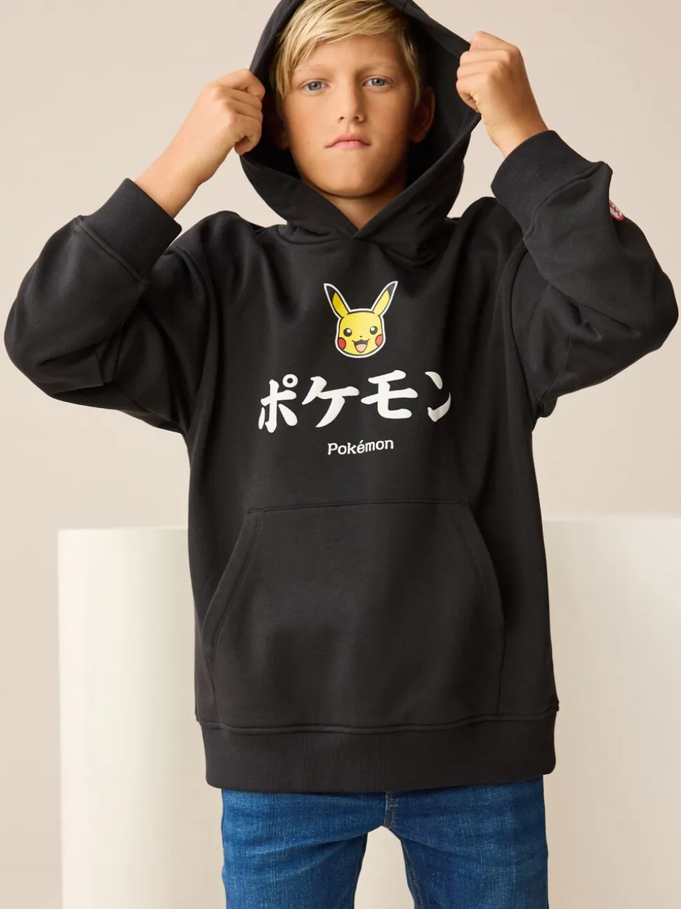 Noir - Sweat à capuche graphique Pokemon (4-16ans)
