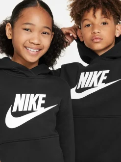 Noir - Sweat à capuche Nike Club polaire avec logo