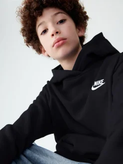 Noir - Sweat à capuche Nike Club en polaire à enfiler