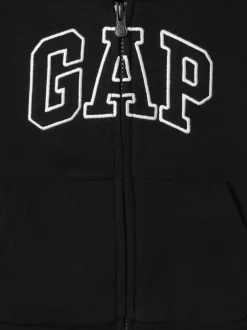 Noir - Sweat à capuche zippé à logo Gap décontracté (6mois à5ans)