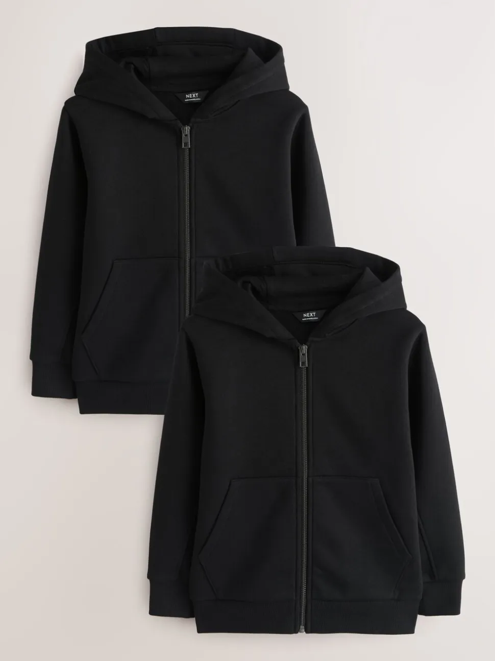 Noir - Sweat à capuche zippé (3-16ans)