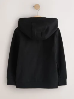 Noir - Sweat à capuche zippé (3-16ans)