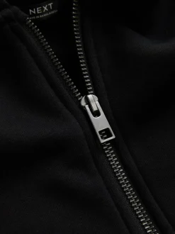 Noir - Sweat à capuche zippé (3-16ans)