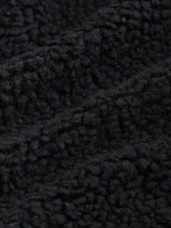 Noir - Sweat à capuche zippé en polaire Borg (3-16ans)