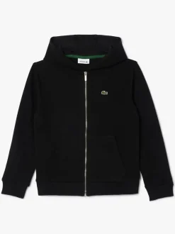 Noir - Sweat-shirt à capuche Lacoste Core en polaire à fermeture éclair