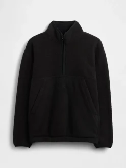 Noir - Sweat-shirt à enfiler semi-zippé avec Logo Gap Sherpa (4-13ans) (4-13ans)