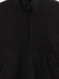 Noir - Sweat-shirt à enfiler semi-zippé avec Logo Gap Sherpa (4-13ans) (4-13ans)