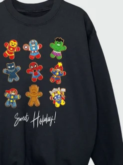 Noir - Sweat-shirt Brands In Marvel Gingerbread Avengers