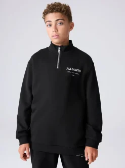 Noir - Sweat-shirt smALLSAINTS Underground oversize à demi-fermeture éclair