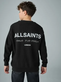 Noir - Sweat-shirt smALLSAINTS Gaufré Underground oversize à Col rond