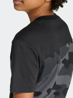 Noir - T-shirt adidas Essentials Camo en coton pour enfant