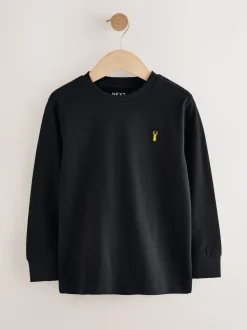 Noir - T-shirt confortable à manches longues (3-16 ans)