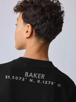 Noir - T-shirt graphique oversize Baker by Ted Baker