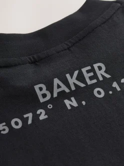 Noir - T-shirt graphique oversize Baker by Ted Baker