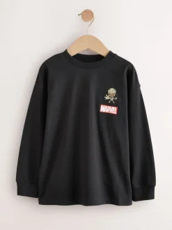 Noir - T-shirt Groot à manches longues des Gardiens de la Galaxie (3-16ans)