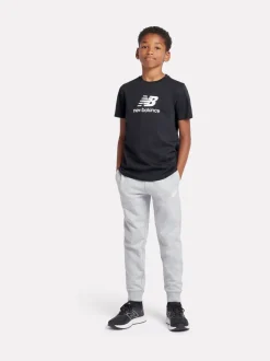 Noir - T-shirt New Balance en jersey à logo en coton empilé