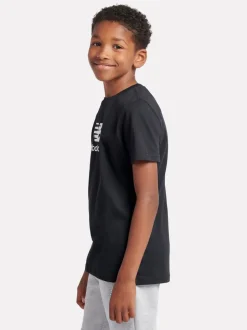 Noir - T-shirt New Balance en jersey à logo en coton empilé