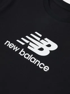 Noir - T-shirt New Balance en jersey à logo en coton empilé