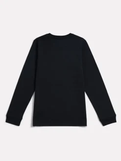 Noir - T-shirt New Balance manches longues à logo empilé en jersey