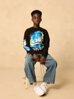 Noir - T-shirt Sonic à manches longues (3-16ans)