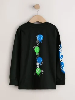 Noir - T-shirt Sonic à manches longues (3-16ans)