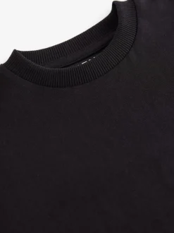 Noir - T-shirt uni Manches courtes (3mths-7yrs)