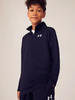 Noir - Under Armour Youth Tech 2.0 1/2 Sweatshirt zippé