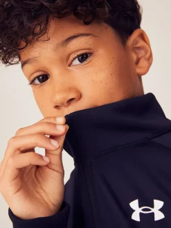 Noir - Under Armour Youth Tech 2.0 1/2 Sweatshirt zippé