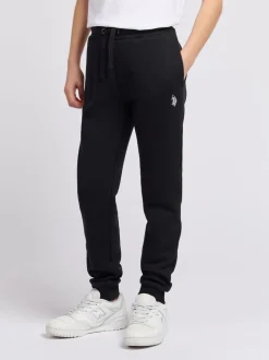 Noir - U.S. Polo Assn. Double Horsemen Garçons 100% Coton Joggers