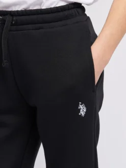 Noir - U.S. Polo Assn. Double Horsemen Garçons 100% Coton Joggers