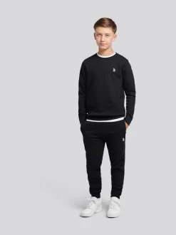 Noir - U.S. Polo Assn. Ensemble Sweat-shirt Col rond et Survêtement Double Horsemen