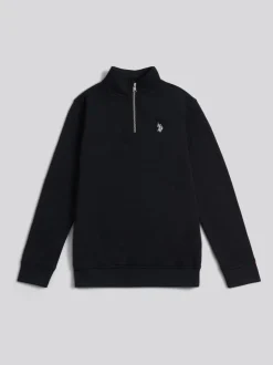 Noir - U.S. Polo Assn. Sweat-shirt Double Horsemen ¼ zippé