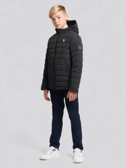 Noir - U.S. Polo Assn. Veste légère à capuche Courtepointe pour garçons