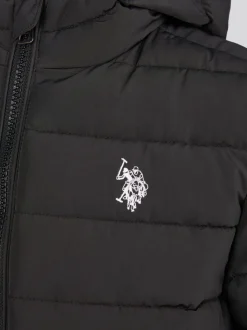 Noir - U.S. Polo Assn. Veste légère à capuche Courtepointe pour garçons