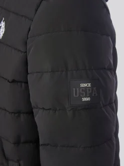 Noir - U.S. Polo Assn. Veste légère à capuche Courtepointe pour garçons