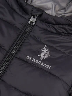 Noir - U.S. Polo Assn. Veste matelassée à capuche avec visière