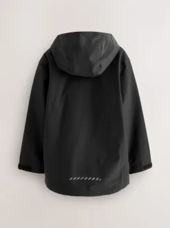 Noir - Veste à capuche imperméable doublée de polaire (3-17ans)
