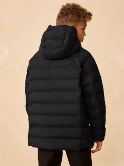 Noir - Veste imperméable à capuche de poids moyen (3-17ans)